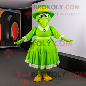 Lime Green Turkey mascot...