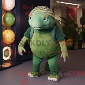 Grøn Glyptodon maskot...
