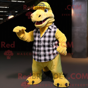 Yellow Iguanodon mascot...