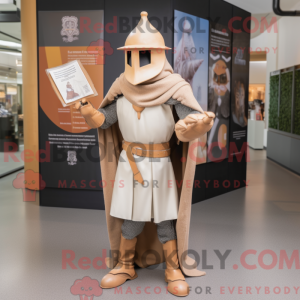 Tan Medieval Knight mascot...