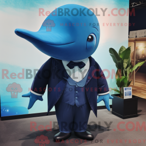 Black Blue Whale mascot...