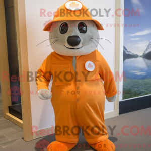 Orange Seal mascot costume...