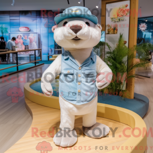 White Otter maskot kostume...