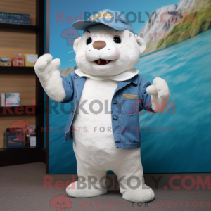 White Otter mascot costume...