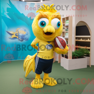 Yellow Betta Fish mascot...