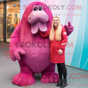 Magenta Walrus mascot...