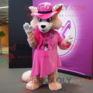 Rosa Lynx-maskotdraktfigur...