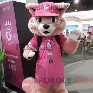 Rosa Lynx-maskotdraktfigur...