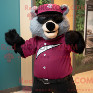 Magenta Sloth Bear mascot...