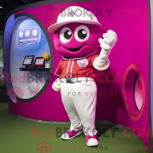 Magenta golfbold maskot...