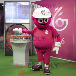 Magenta golfbold maskot...