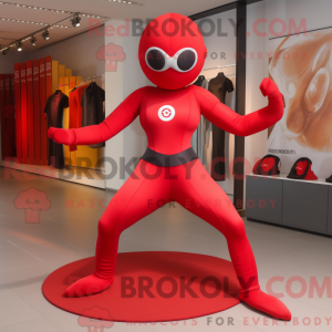 Rød superhelte maskot...