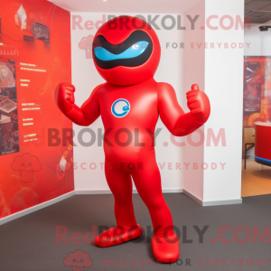 Red Superhero mascot...