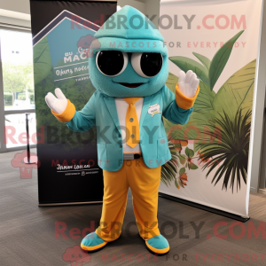 Teal Mango mascottekostuum...