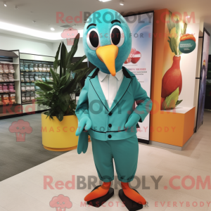 Blågrøn Mango maskot...