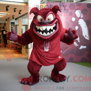 Maroon Demon mascot costume...
