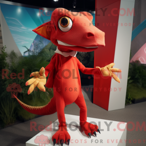 Rød Dimorphodon maskot...