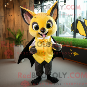 Yellow Bat mascot costume...