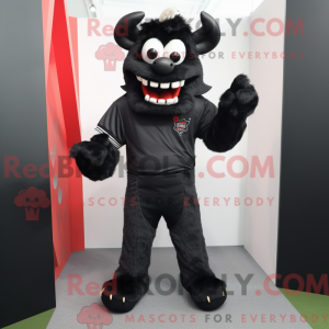 Black Demon mascot costume...