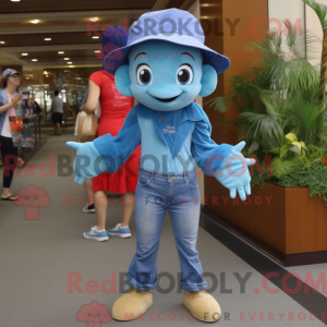 Blue Mermaid mascot costume...