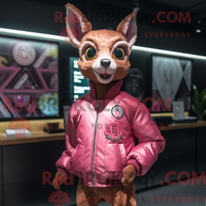 Pink Roe Deer mascot...