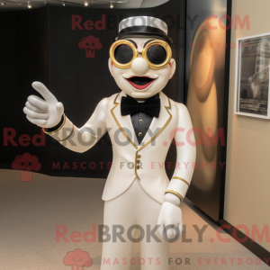 Guld Mime maskot kostume...