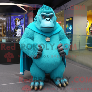 Turquoise Gorilla mascot...