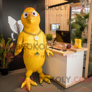 Yellow Eagle mascot costume...