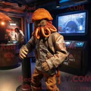 Rust Kraken mascot costume...