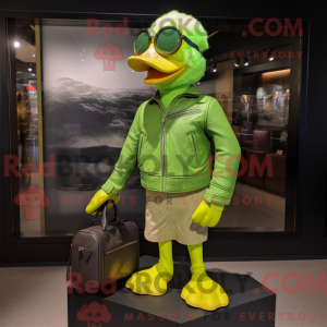 Lime Green Duck mascot...