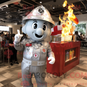 Silver Fire Fighter maskot...