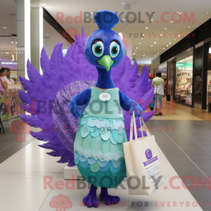 Lavendel Peacock maskot...