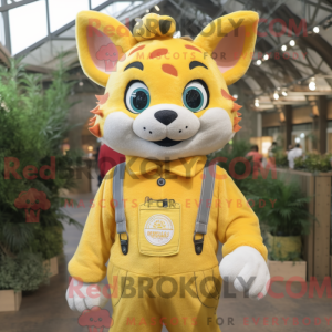 Lemon Yellow Bobcat mascot...