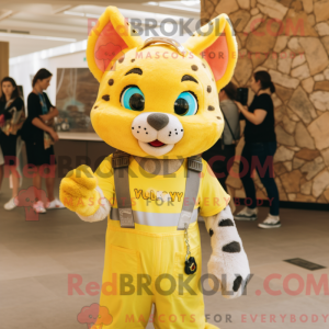 Lemon Yellow Bobcat mascot...