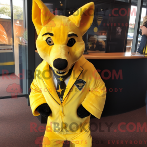 Lemon Yellow Dingo mascot...
