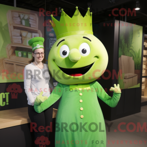 Green Queen mascot costume...