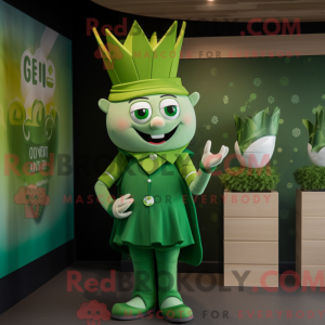 Green Queen mascot costume...