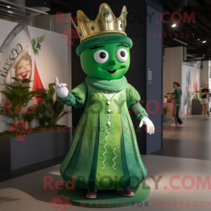 Green Queen mascot costume...
