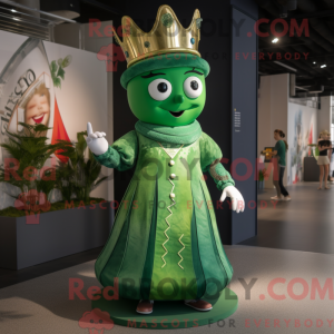 Green Queen-mascottekostuum...