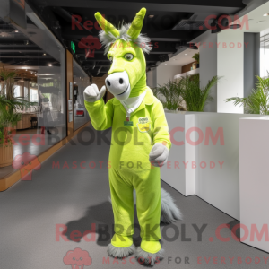 Lime Green Donkey mascot...
