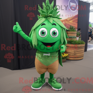 Groene ui mascottekostuum...