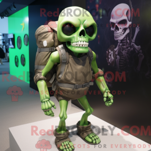 Green Skull maskot kostume...