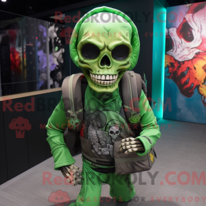 Green Skull maskot kostume...