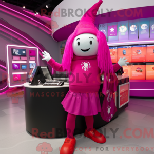 Magenta heks maskot drakt...