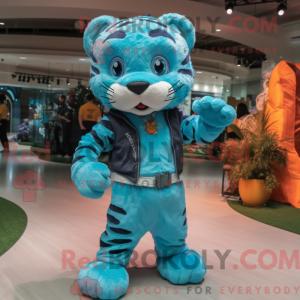 Turquoise Tiger mascot...