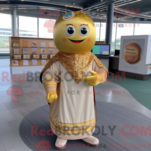 Gold Donut maskot kostume...