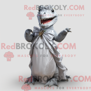 Sølv Tyrannosaurus maskot...