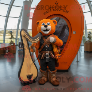 Orange Celtic Harp mascot...