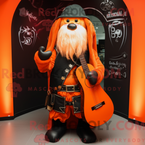 Orange Celtic Harp mascot...