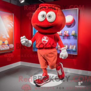 Red Baseball Glove mascot...